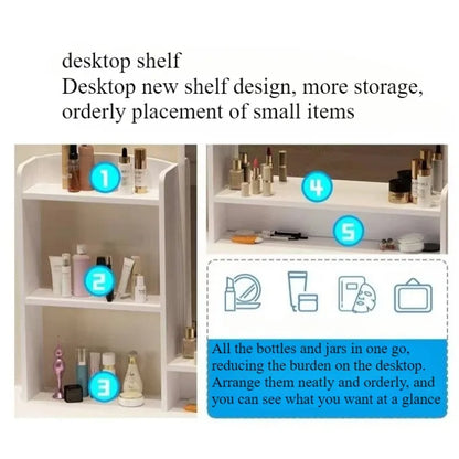 Makeup table bedroom with mirror storage integrated, for small apartment or space,  simple multi-functional,  Internet dresser
