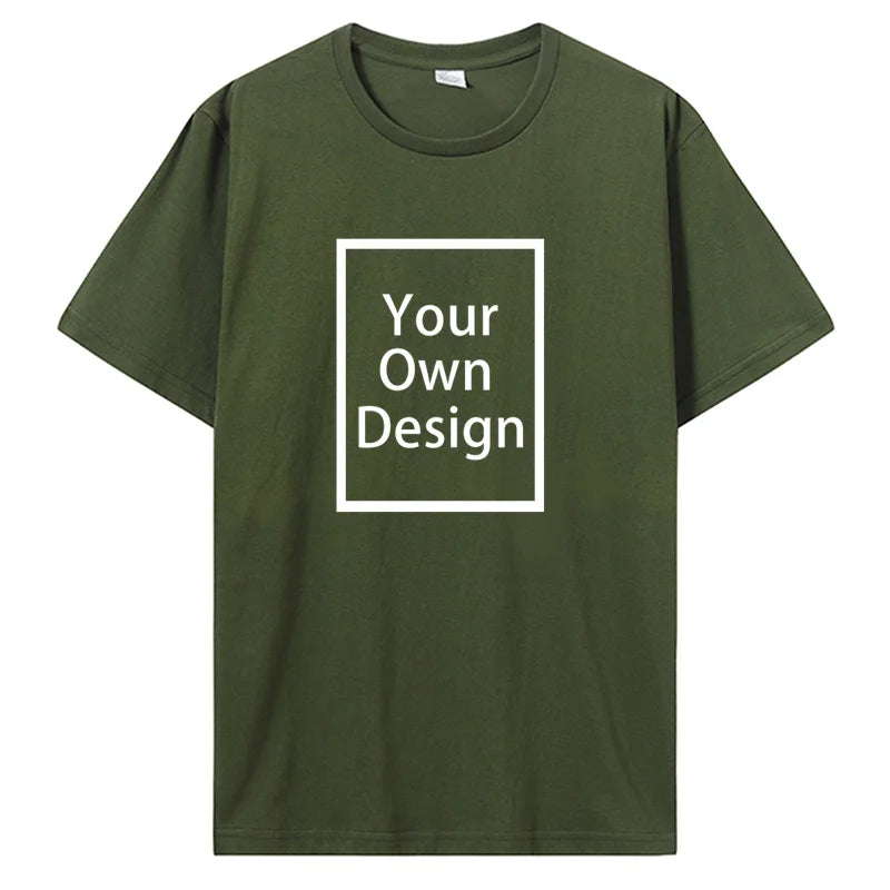 Cotton Customized Print with Short Sleeves.  T Shirt  for Men/ Women.  DIY Your Liked  Photo Or Logo Cotton T-shirt.