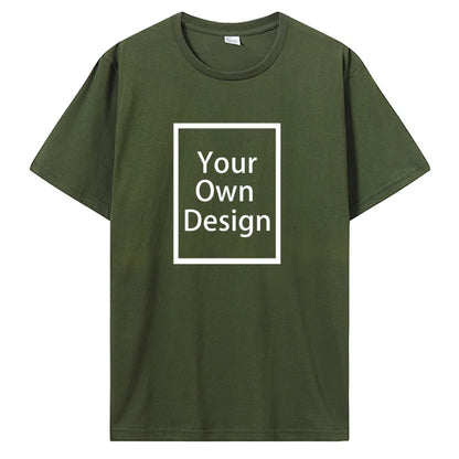 Cotton Customized Print with Short Sleeves.  T Shirt  for Men/ Women.  DIY Your Liked  Photo Or Logo Cotton T-shirt.