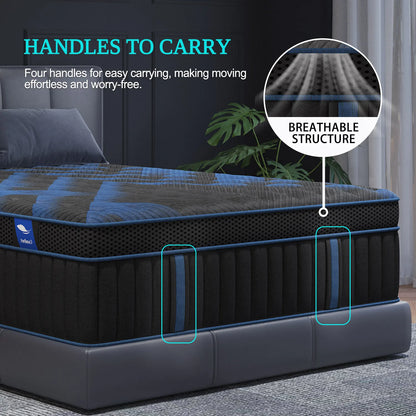 12"Gel Memory Foam , Hybrid Pocket Spring Mattress,  Twin/ Full/ Queen /King Bed Mattress In A Box, Medium Firm Motion Isolation