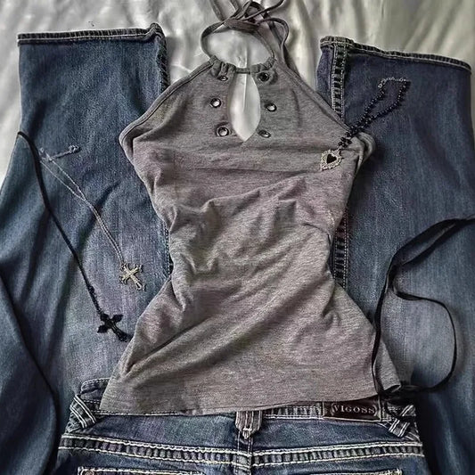 Womens Summer Vintage,  Casual, Sweet/ Spicy Tees.   Sleeveless Aesthetic Slim Fit Tank, Crop Tops
