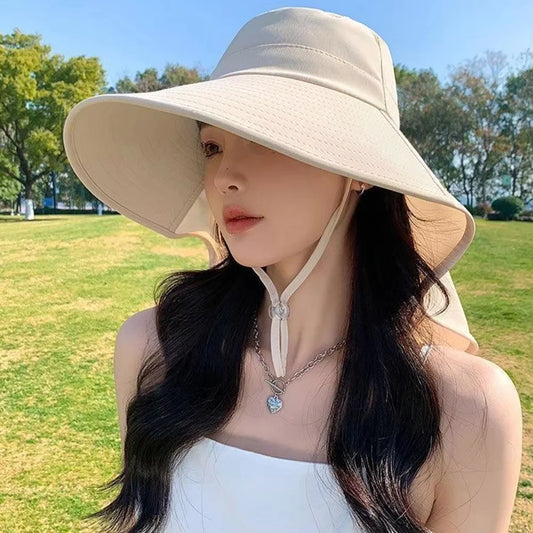 Wide Brim Sun Hat  for Women with Anti-UV Protection for  Outdoor Activities. Cap Folds, Summer Beach Hat,  Neck Protection Sun Visors. ONLY ! Color Available.  IT isnt named but its a PEACHY-PINK!!!
