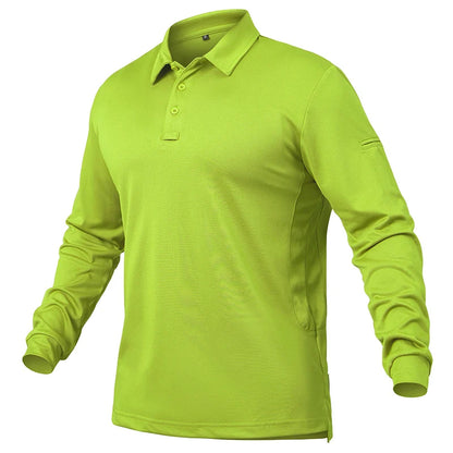 Men's Performance Long Sleeve POLO  Shirt.  No Shrinking,   Lightweight,   Breathable, Outdoor Polo Shirts  with UPF50+ Pique Jersey Golf Shirt.  NOT much stock left but you might be lucky. 6 colors to pick from so worth a lo