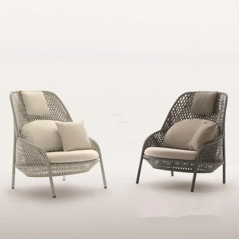 Luxury Rattan Outdoor Garden Sofa/Chair for Courtyard.  Backrest Armchair Sofa Leisure  Rattan Single Sofa /Chair.
