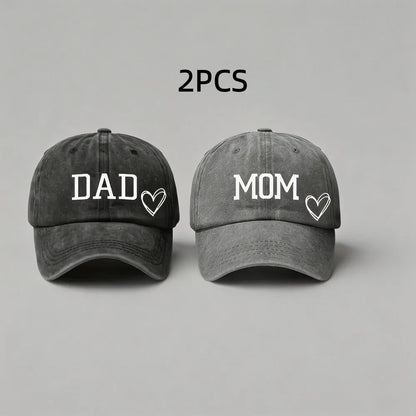 2pcs/set Fashion DAD MOM Love Printed Baseball Cap Washed Cotton Adjustable Couple Cap Baseball Caps For Men/ Women.  Black/Pink and Navy /PINK are the most pairs,BUT....Its still below our measurement.  If you want to try Pl
