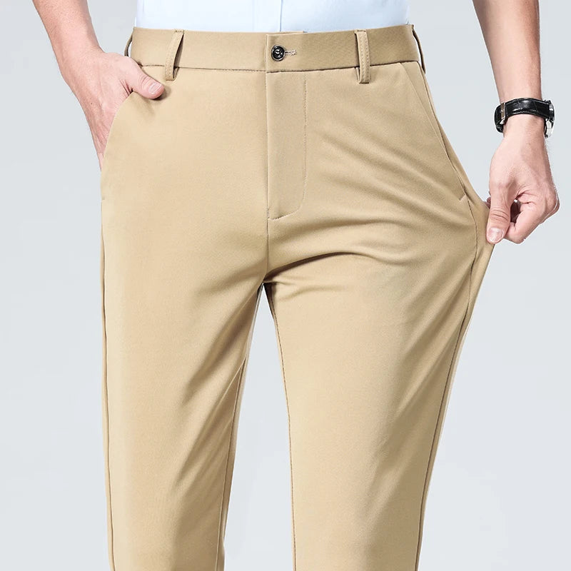 Summer Autumn Thin Trousers for  Men.  Formal Dress Suit Pants,  Work Pants Quality/ Business Casual Pants,  Black, and Colors,  Long Pants