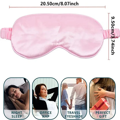 Soft Silk Sleep Mask Eye Mask Covers for Sleep.   100% Blackout with  Zero Eye Pressure .  Blindfold with Adjustable Strap.  Mask Eye Patch. BLACK IS ONLY COLOR Available