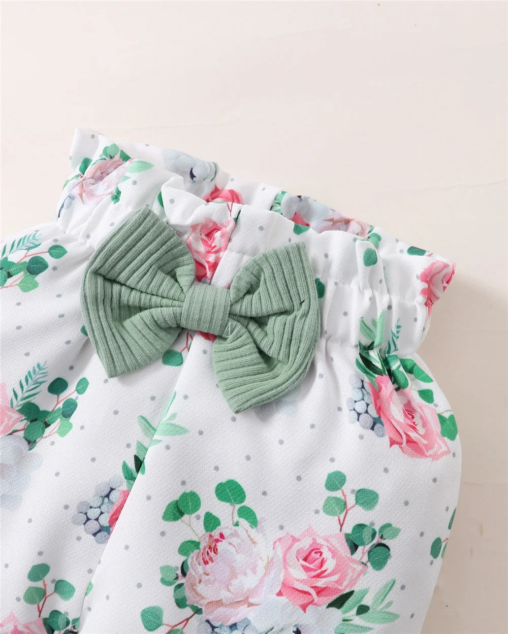 Newborn Baby Girl 3PCS Clotheing  Set with  Lettering.   Short Sleeved Romper+Flowers Pant+Bowknot,  Headband for weather.  Summer  Outfit