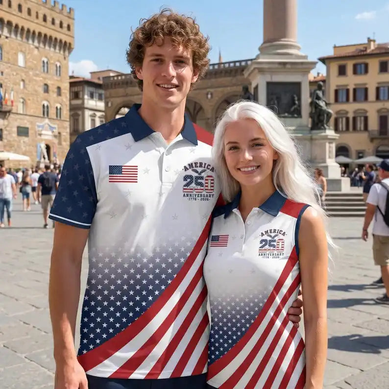 2026 Fashion USA Flag Pattern Polo Shirt for Men.  "Short" Sleeved T-shirt,   Summer,  Button,  Loose Top.  If you Want Womens Sizes of this shirt you can use the measurement chart to help.  Sizes are S-XL and theres a measre