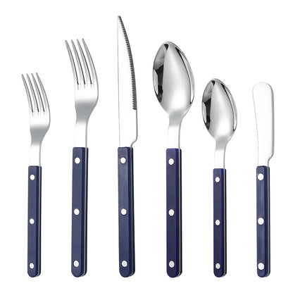 Fashion New Colorful Handle 304 Cutlery Set 18/10 Stainless Steel Creativity Gift Flatware Knife Fork Spoon Drop Ship