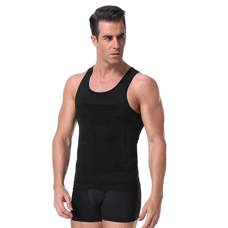 Men's Shapewear,  Slimming Body Corset Vest,  Shirt Compression for  Abdomen,  Tummy,  Belly,  Control  for Slim Waist Cinche.