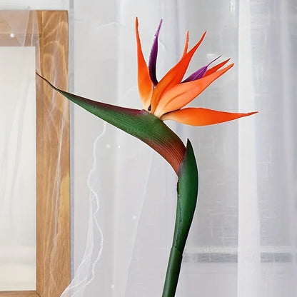 3pcs Artificial Bird Of Paradise Flowers, Rubber Strelitzia 24.5'' Long Stem Flower Suitable For DIY Home Party Theme Decor