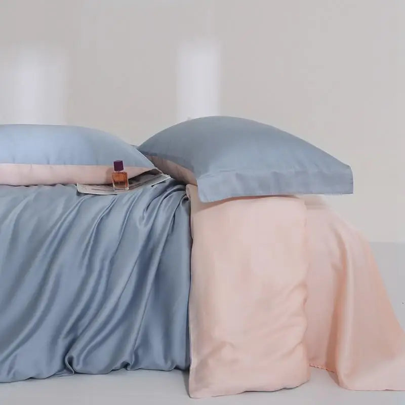 100%Lyocell Derived from Eucalyptus.  Solid Color  Bedding set Duvet cover and  Bed Sheet  with 2 Pillowcases.  Soft , Cooling , Twin /Double /Queen