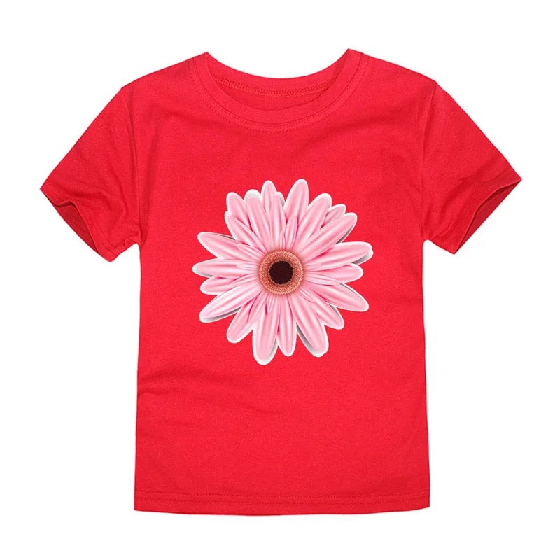 T-shirts with Flower Print for Teenage Girls.