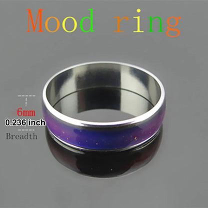 1pc Stainless Steel Mood Ring Changing Color Rings Emotion Feeling Temperature Ring For Women/ Men / Couples Rings Fashion Jewelry, 1 color to order but many moods to wear.  Use Sizing chart.
