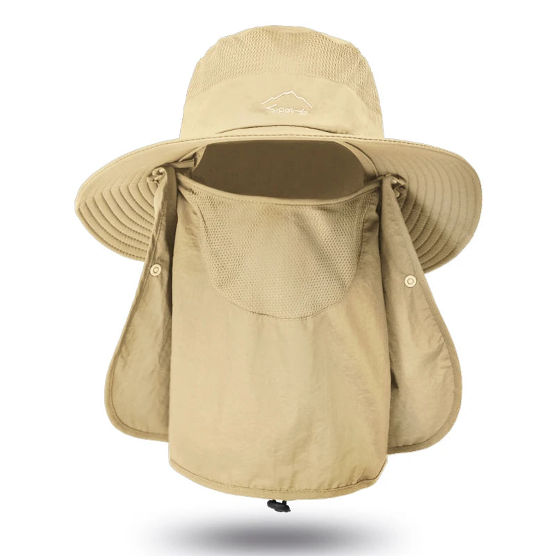 Fisherman's hat, sun hat, summer outdoor quick drying sun hat, fishing breathable sun hat,  face mask hat.  Ample SKY BLUE.  Black and Dark Gray have some Availabilty,  IF you HURRY!!!