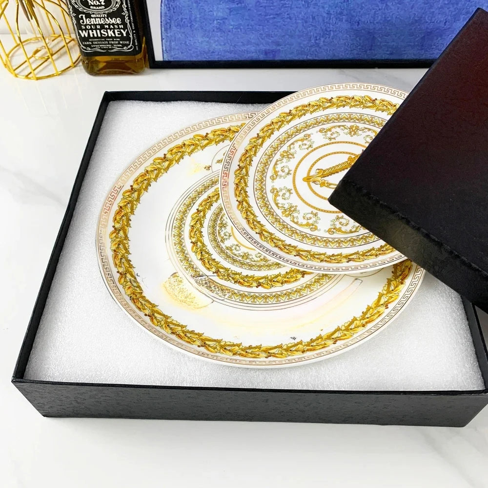 Vintage Ceramic Dinner Plate 8 Inch /10 Inch Creative Bone China.   Western Steak, Dessert,  Salad Plate, Gift Box Set for this pattern.