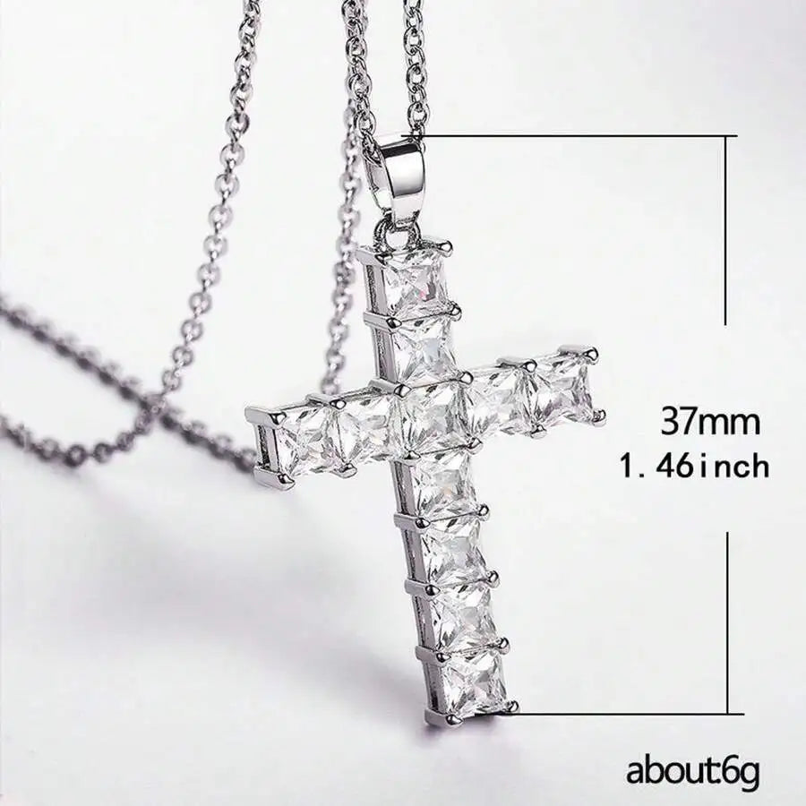 New Fashion Necklaces, Pendants,  Gold / Slver Multi Color Crystal,  Cross representing Jesus.