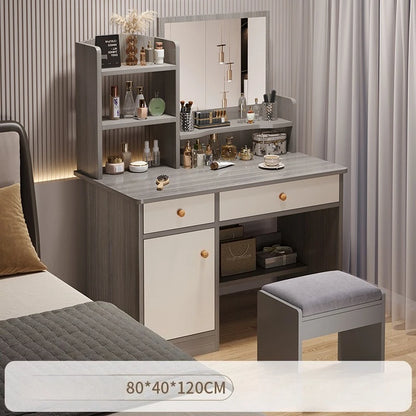 Makeup table bedroom with mirror storage integrated, for small apartment or space,  simple multi-functional,  Internet dresser