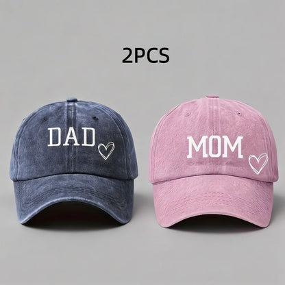 2pcs/set Fashion DAD MOM Love Printed Baseball Cap Washed Cotton Adjustable Couple Cap Baseball Caps For Men/ Women.  Black/Pink and Navy /PINK are the most pairs,BUT....Its still below our measurement.  If you want to try Pl