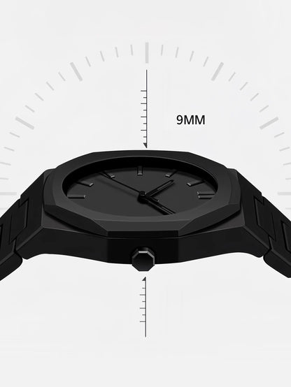 Mens watch, Quartz,  clean contemporary style.  Better picture in images.  Black watch with Black lettering is really low in stock.  Several other choices.
