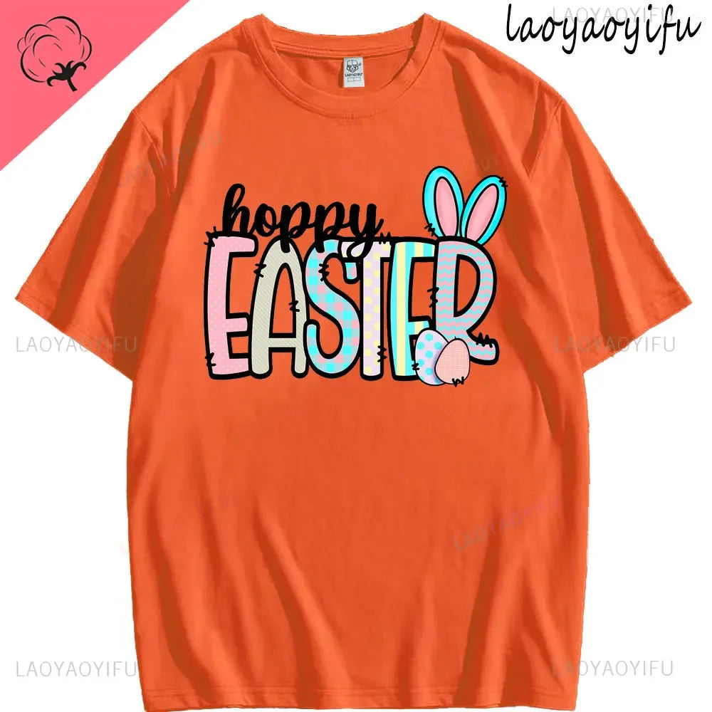 Bunny with Sunglass Unisex Retro Aesthetic T-shirt Funny. Happy Easter Bunny,  Cotton Tshirt, Ears  and Cute Rabbit
