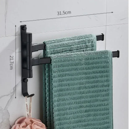 Bathroom / Kitchen Towel Rack,  Rotatable Towel Holder Space, Aluminum 2/3/4/5-Bar Towel Hange,  Kitchen