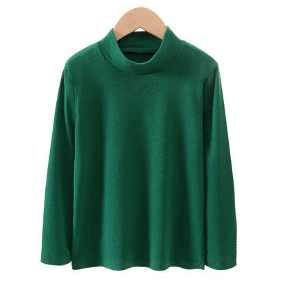 Children's Clothing,  Boys / Girls Winter Thermal T-shirts, Turtleneck,  Solid,  Long Sleeve,  Soft Warm Fleece,
