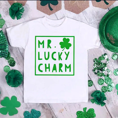 Mr Lucky Charm Print Kids T-shirt,  Children .  St. Patricks Day Shirt Boy/ Girl Clothes,  St. Patricks Day Toddlers  Outfits