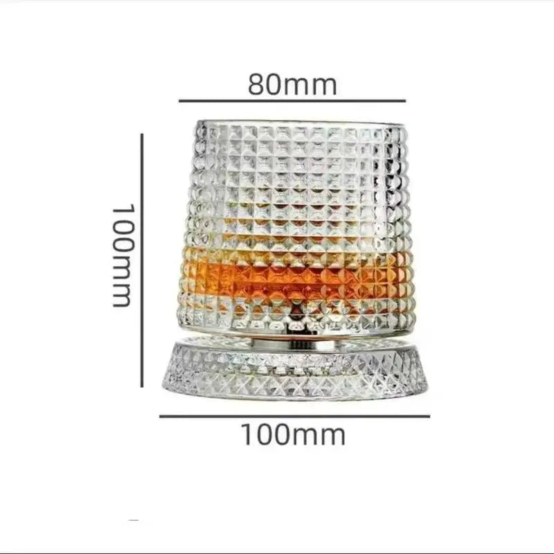1PCS Tumbler Rotating Wine Glass Rotating Whiskey Glass Tumbler Non Spill Swivel Cup with Base Creative Stress Relief Wine Glass