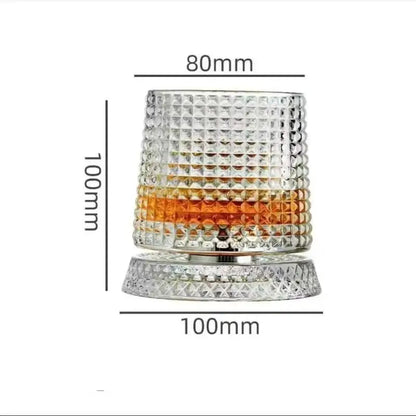 1PCS Tumbler Rotating Wine Glass Rotating Whiskey Glass Tumbler Non Spill Swivel Cup with Base Creative Stress Relief Wine Glass