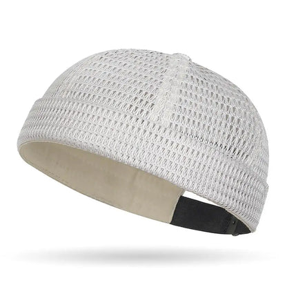 New Mesh Breathable Brimless Melon Skin Hat for  Summer.   Ultra-Light,  Adjustable Docker Beanie Hat,  ONLY DARK GREY and BLACK are Available.