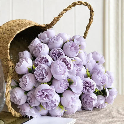 Rose Pink Peony Artificial Flowers, Silk Bouquet.  for Table Vase Arrange Home , Valentines Day, Wedding , Etc.