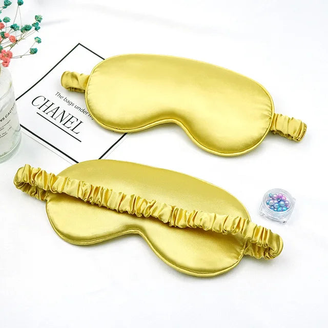 Soft Silk Sleep Mask Eye Mask Covers for Sleep.   100% Blackout with  Zero Eye Pressure .  Blindfold with Adjustable Strap.  Mask Eye Patch. BLACK IS ONLY COLOR Available