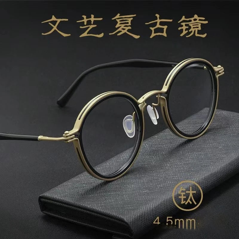 High Quality Retro Round Frame Reading Glasses  for Men  and  Women.   Fashion Metal,  Anti -Blue Light Prescription Glasses.   Brown is available in +100/+150/ and +400.  Black is available in only +300.  All other combinati
