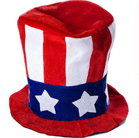 Uncle Sam Tall Top Hat,  American Flag Headdress,  Patriotic,  US,  Independence Day  Memorial Day, July 4th, Veterans Day, Party/ Parade Hat