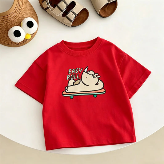 Lovely T-Shirt  for Children,  New Fashion Casual Clothes Printed Short-sleeved Tops Thin Round Neck Base Shirt For Baby Boys Girls.  LEMON YELLOW is  gone in 2 sizes.  They are 24M and 3T.  Everything else is GOOD!!!