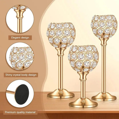 1 Pcs Crystal Candle Holders Bulk, Shiny Candlestick Holder for Weddings,  Halloween, Christmas, Birthday Party s, Holiday,s, Home Decor
