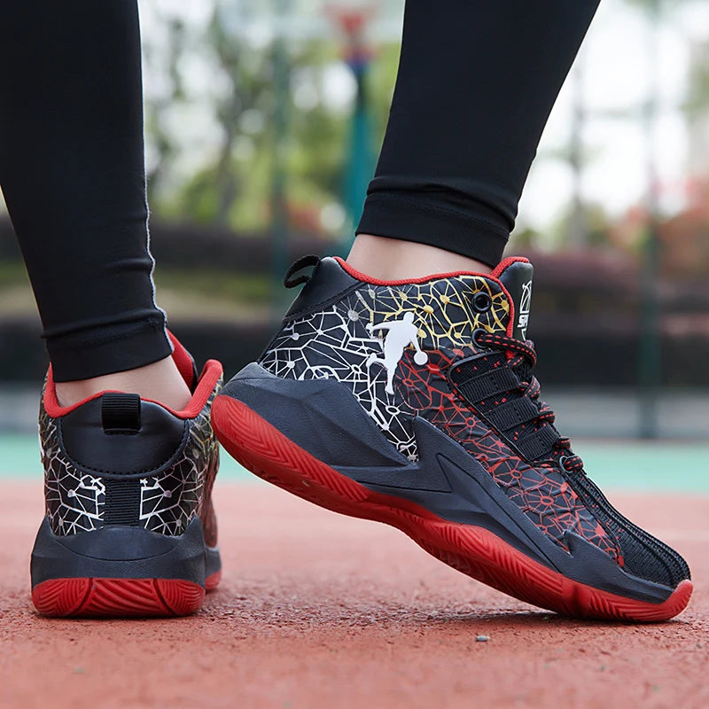 Children‘s Basketball Shoes, Non-slip, Breathable Basketball Training Sneakers,  Lace-up Boys Girls Basketball  Athletic Shoes