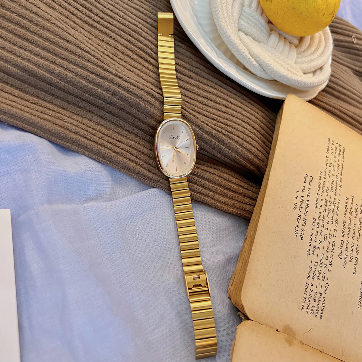 1pc Fashionable Women's Watch With Gold Bracelet, Vintage & Luxury  Style, Elegant & Versatile Quartz Watch  for ladies