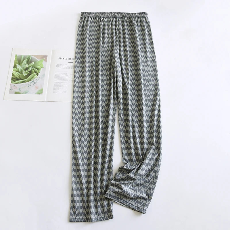 Men's Stylish Summer Pajama Pants, Thin, Loose, Breathable,  Air-Conditioned Pants with Elastic Waist
