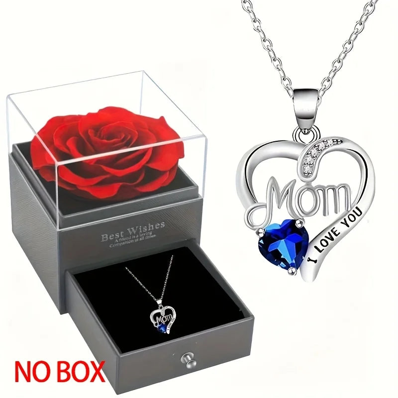 Elegant Style Heart shaped Pendant Necklace.  Hollow Design Mother's Day Gift.
