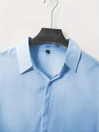 Men's Linen /Cotton Long-sleeved shirt,  Loose Undershirt,  Solid Colors,  plus Great FATHERS DAY Gift!!!