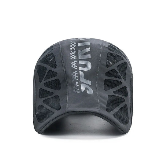 MenS  Quick- Dry Hat.  Golf,  Driving ,Cycling, All Sports.   Letter Print Newsboy Flat.  Summer Baseball Caps  thats Breathable,  Net,  Mesh Sunhat. There are 2 Colors with some availability and a they are NAVY and GRAY.  Co