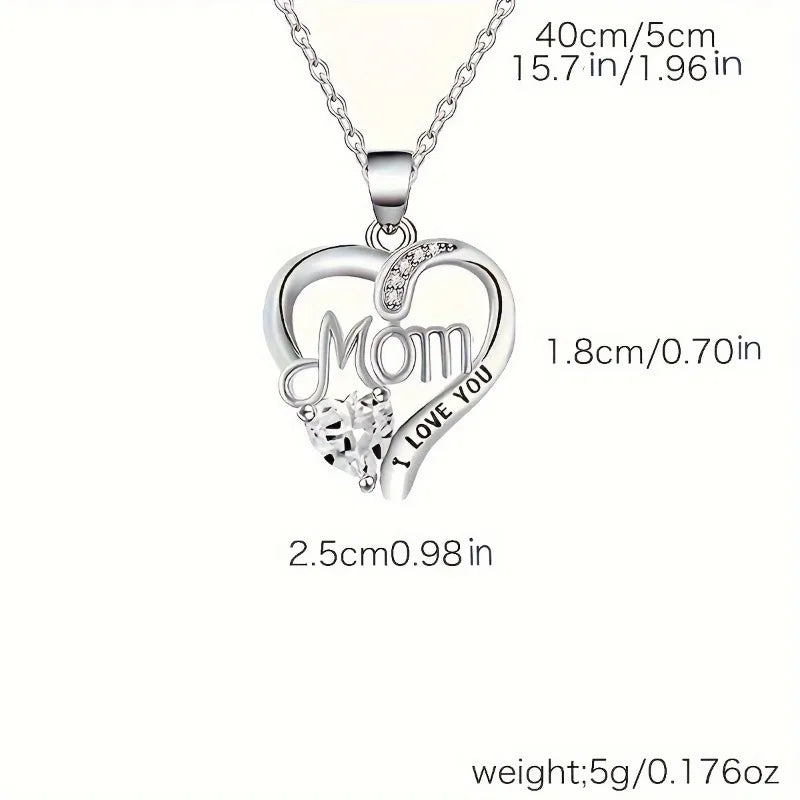 Elegant Style Heart shaped Pendant Necklace.  Hollow Design Mother's Day Gift.