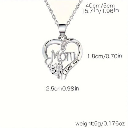 Elegant Style Heart shaped Pendant Necklace.  Hollow Design Mother's Day Gift.