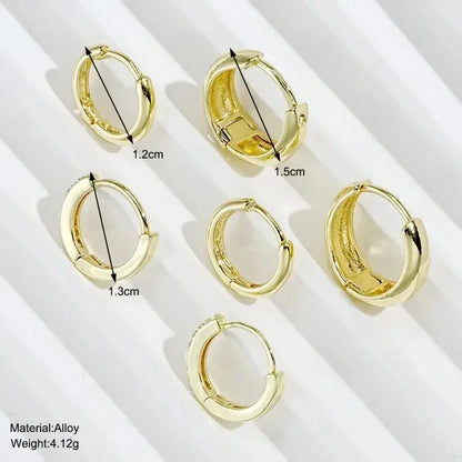 3 Pairs Stainless Steel Crystal Zirconia Hoop Earrings for Women Trendy Simple Gold Plated Circle Punk Earrings Piercing Jewelry