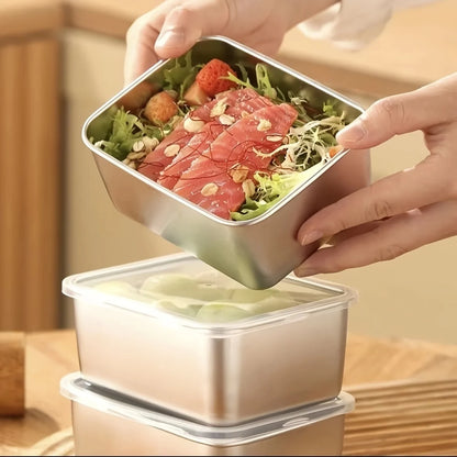6-Piece Stainless Steel Food Storage Container Sets With Lids - Leakproof, Stackable & Reusable For Camping, Picnics, School