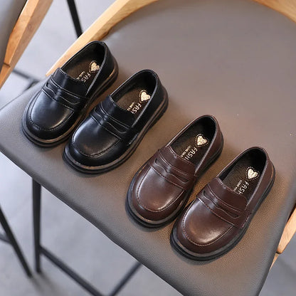 Children Leather Shoes for Boys /Girls /Kids Loafers,  Slip-on School Flats, for Dress Occasions 21-36