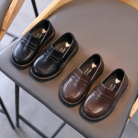 Children Leather Shoes for Boys /Girls /Kids Loafers,  Slip-on School Flats, for Dress Occasions 21-36